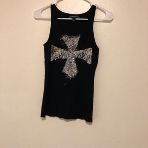 Rock and republic cross tank top